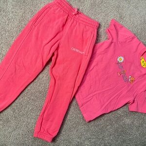 Off-White Kids Pink Jogger Pants & TShirt Set
